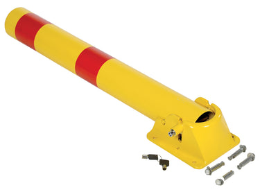 Steel Fold Down Bollard 8-1/4 In. x 7-1/2 In. x 35-1/2 In. Yellow